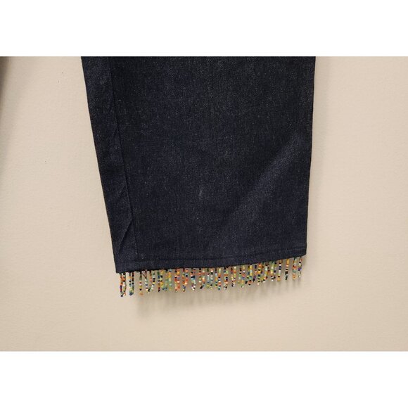 David Paul Denim Capri Pants Stretch Bead Accent Hem Womens Sizes 8 EUC - Picture 8 of 14